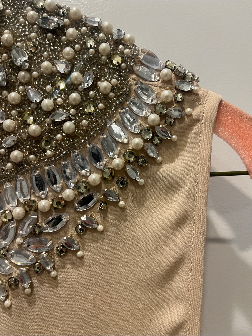 Haute Hippie Champagne Beaded Mock Neck Sleeveless Top - Picture 13 of 15
